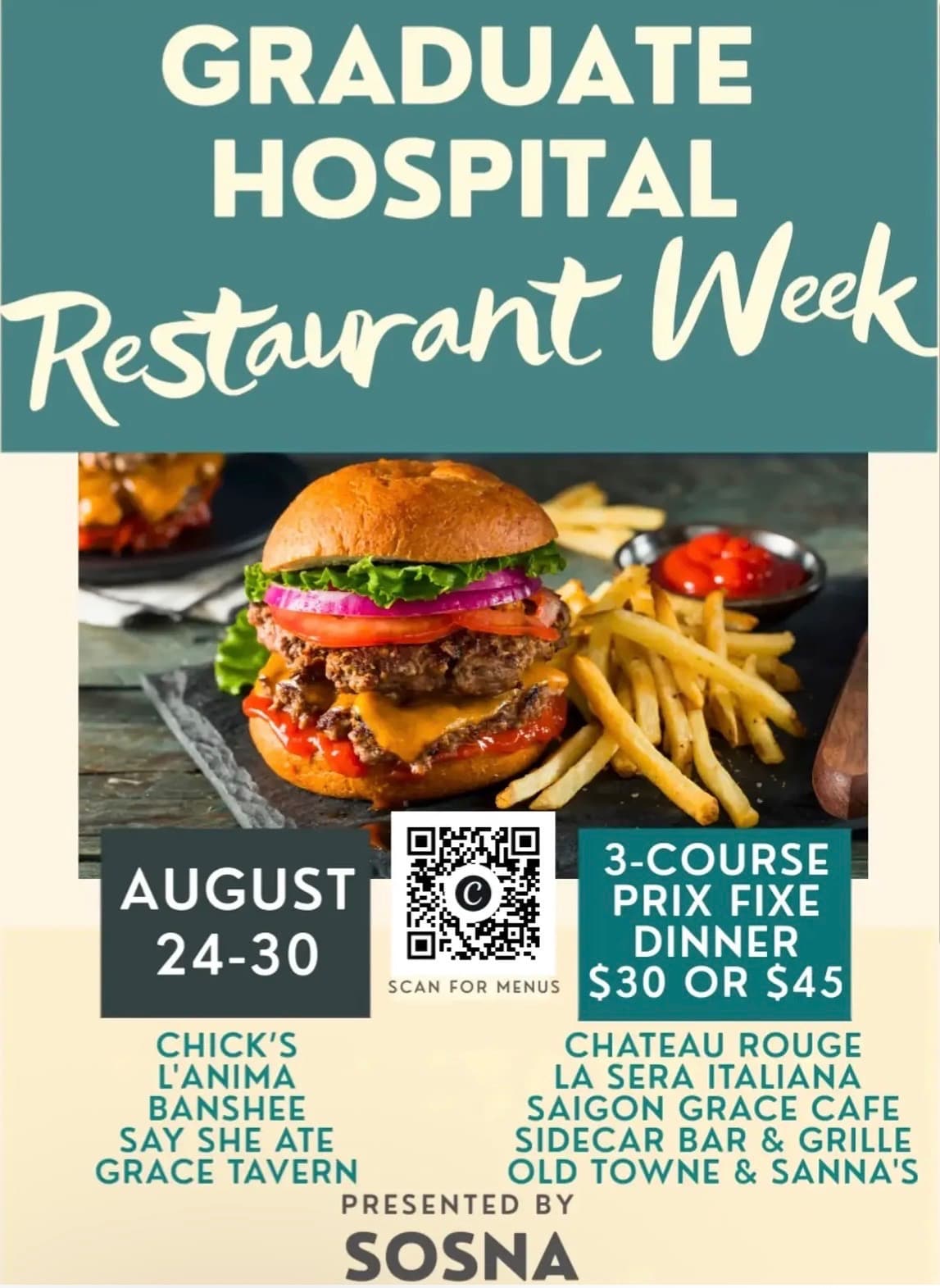 Château Rouge Joins SOSNA Graduate Hospital Restaurant Week